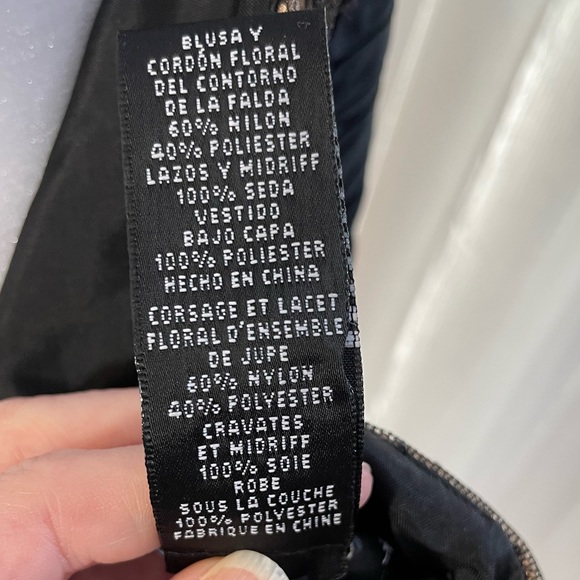 Jones New York Gold Black Floral Lace Overlay Halter Cocktail Prom Dress 12 - Picture 5 of 9